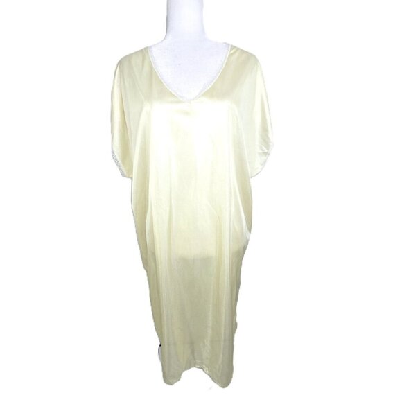Vintage ANthony Richards Light Yellow V Neck Nightie House Dress - Picture 1 of 7